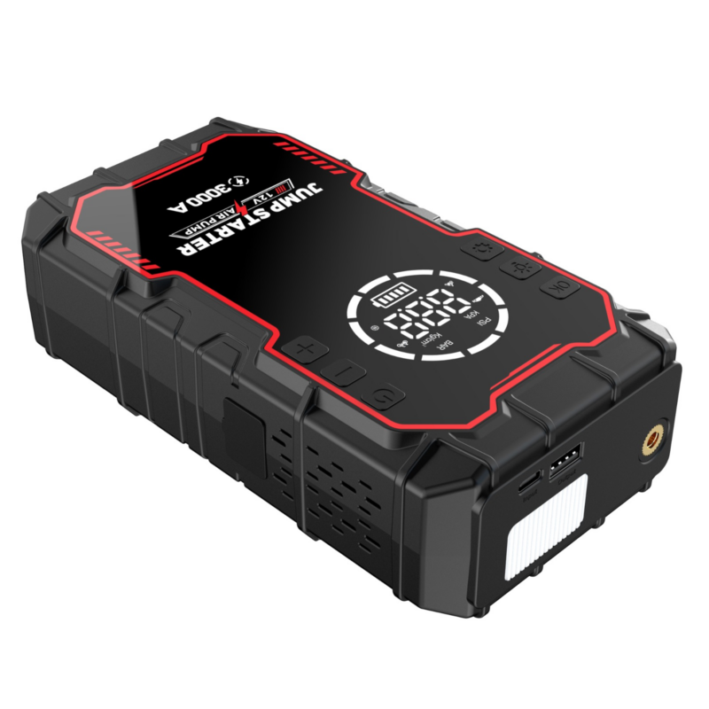 Maxtron JS-X5 ავტომობილის დამქოქი და საბურავების დასაბერი, ლითიუმის ელემენტებზე 20000mah & 3000amp